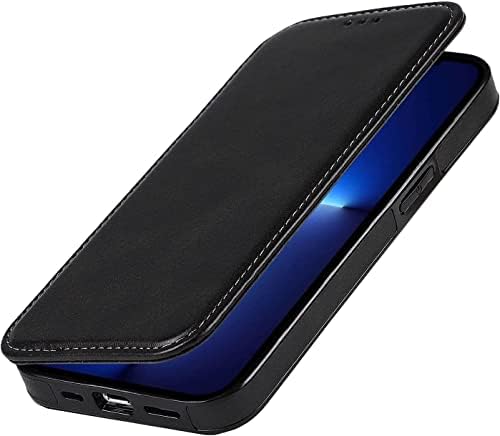 Чанта-портфейл BHOLSA за iPhone 13/13 Pro/13 Pro Max, Магнитен Защитен Флип калъф от изкуствена кожа с отделение за кредитни карти, поставка за гледане, устойчив на удари TPU (Цвят: Pr