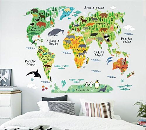 Стенни стикери COVPAW® Декор Карта на Света Континент Детска занималня За деца Декор на Детска стая