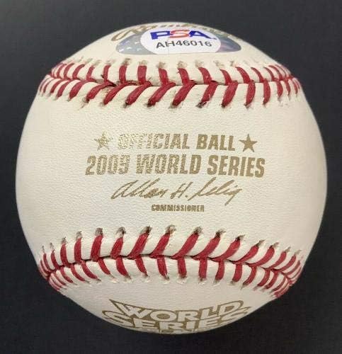 Мариано Ривера е подписал бейзбол лого Selig 09 World Series с Автограф Insc PSA/ Бейзболни топки С ДНК-Автограф