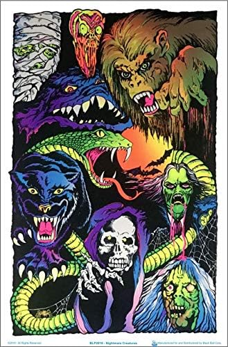 Плакат Кошмарни същества Блэклайт - Флокированный - 23 x 35