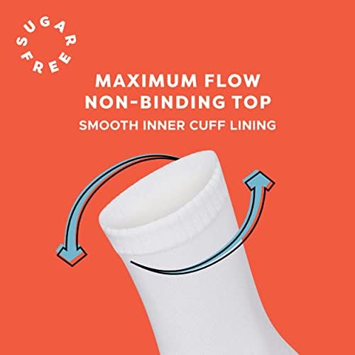 Меки, Не сковывающие движение Удобни чорапи за глезените Сокс Active Fit без захар, 6 опаковки | Максимален комфорт и циркулация|, Безшевни чорап