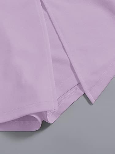 Къси панталони за жени, Дамски къси Панталони Skort с еластичен колан и цепка отпред (Цвят: лилаво-лилаво, Размер: X-Large)