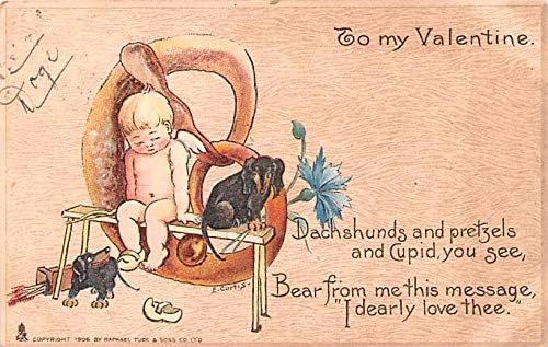 Картичка за Св. Валентин Старата реколта антични картичка на художника Хр Кертиса 1910