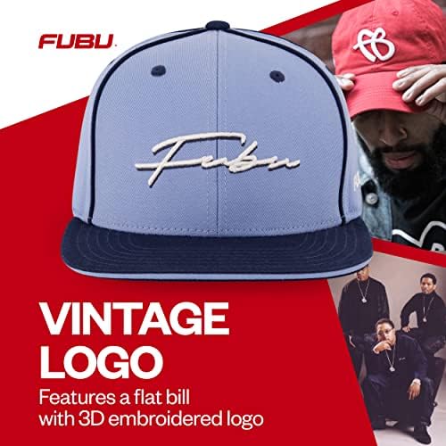 Бейзболна шапка на Concept One Fubu, Памучен Шапка възстановяване на предишното положение за възрастни с Курсивным логото, Регулируеми Плоски Полета