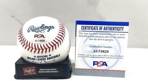 Вон Гриссом Собственоръчно Подписан Сертификат ДНК OML Baseball Atlanta Braves PSA #2 - Бейзболни топки с автографи