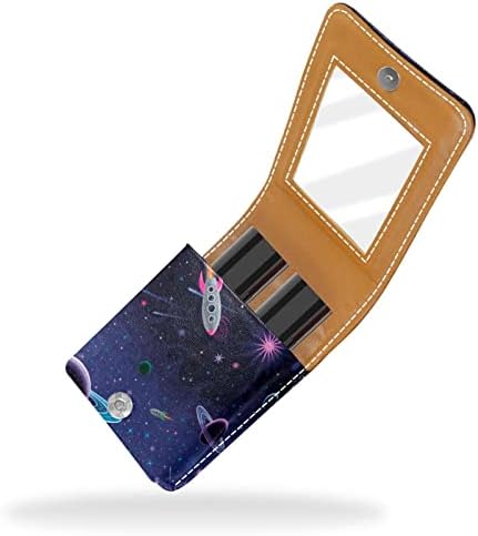 Мини-Калъф за Червило с Огледало за Чантата си, Космически Модел на Планетата на Звездата Преносим Калъф Титуляр Организация
