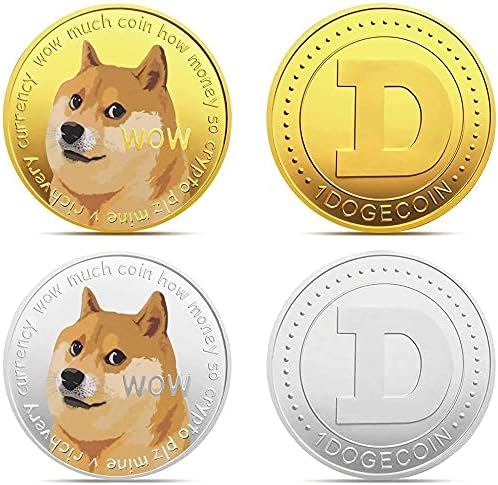 2 елемента Dogecoin Възпоменателна Монета Със Златно покритие Doge Coin 2021 Ограничен Тираж са подбрани Монета Виртуална Валута Подарък