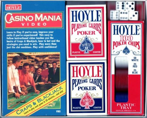 Игри набор от Hoyle Casino Мания, vido, 2 Тестета карти за игра на покер с пластмасово покритие Hoyle