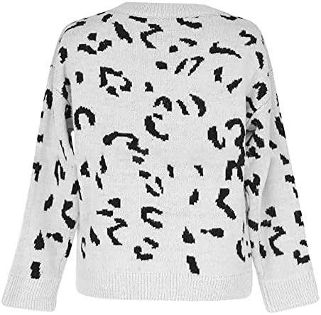 Дамски пуловери Оверсайз Ymosrh, Свободна Вязаная Блуза-Пуловер с V-Образно деколте и дълъг ръкав с Принтом във формата на Звезда