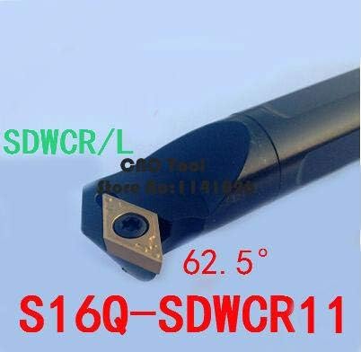 FINCOS S16Q-SDWCR11/S16Q-SDWCL11, Инструмент за вътрешна обточки на 62,5 градуса, Расточная планк за струг, Стругове инструмент с ЦПУ, Струг машина - (Широчина вмъкване (мм): S16Q SDWCR11)