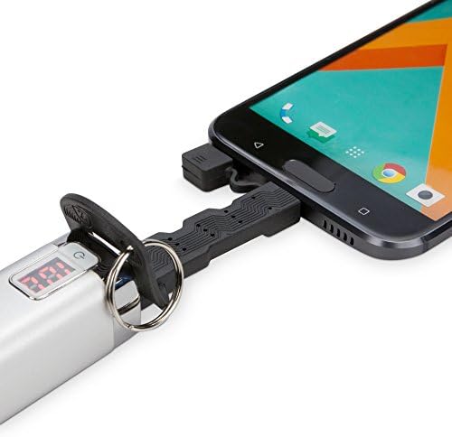 Кабел BoxWave е Съвместим с таблетен JUSYEA Android 11 J10-1 (10 инча) (кабел от BoxWave) - Зарядно устройство за ключодържател USB Type-C, халка за ключодържател-USB-кабел 3.1 Type C - черно jet black