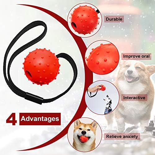 Skylety 4 Бр. Кученце топка на въже, Тренировъчен Топка, играчка за кучета, Интерактивно кученце Топката на Прочетеното, играчка за насърчаване и упражнения за Малки, Средни и Големи кучета, Дава, Ловящих намалява и