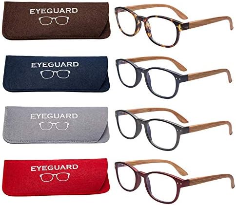 Очила за четене EYEGUARD 4 Опаковки и Четци, блокиране на синя светлина, 4 опаковки + 2,50