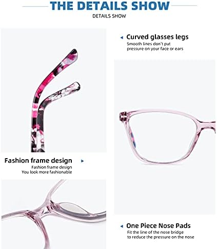Очила за четене JAWSOCK, 4 опаковки, Блокиране на Синя светлина за жени и мъже, Модни Квадратни Компютърни Ридеры с пружинным тръба на шарнирна връзка, Очила срещу пренапрежение на очите (2.5 x)