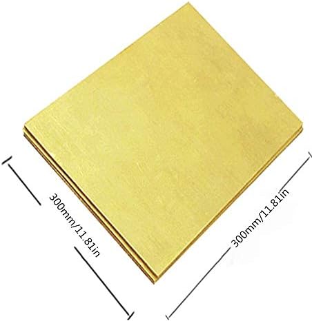Латунная плоча YUESFZ Месинг лист за обработка на метали, Суровини, 2,5x100x150 мм, 4x300x300 мм, С фолио от чиста мед (Размер: 4x300x300 мм)