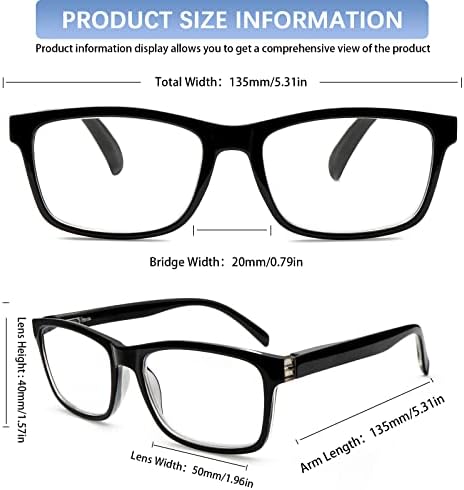 SIGVAN 6 опаковки очила за четене за жени и мъже, блокиране на синя светлина, кутия пантите, защита от напрежение за очите/отблясъци, компютърни ридеры