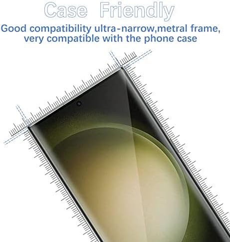 Защитно фолио Nixinioo 2 бр. за Sumsang Galaxy S23 Ultra, закалено стъкло 9H, 3D изогнутое, с пълно покритие, издръжлив, без мехурчета, технология за защита от пръстови отпечатъци, лесен за инсталиране