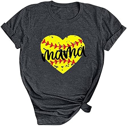 Бейзболни Тениски за Майките, Женска Тениска С Къс Ръкав, Тениски за Майките, Ежедневни и Бейзболни Тениски с изображение на Сърце, Върхове