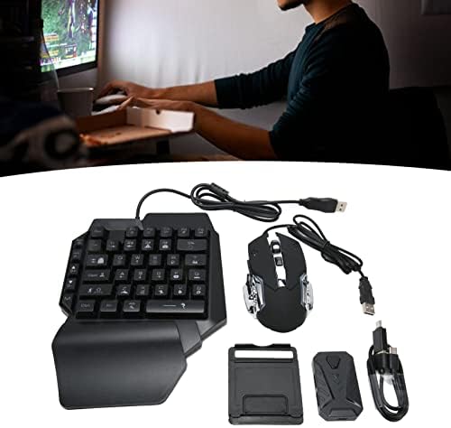 Детска Клавиатура с една ръка, Комбинирана Мишка, USB Жичен, с RGB Подсветка, Детска Механична Клавиатура с една ръка за PS3, за PS4, Xbox 360, Xbox ONE