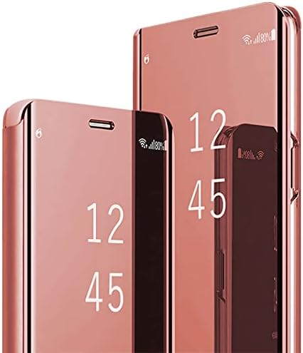 Ултра Кожен калъф Note 20 за Samsung Galaxy Note20 Ultra 5G, Тънък калъф за телефон, огледало за грим, флип-надолу капак, стойка, устойчив на удари Защитен калъф за Samsung Note 20 Ultra 5G (розо?