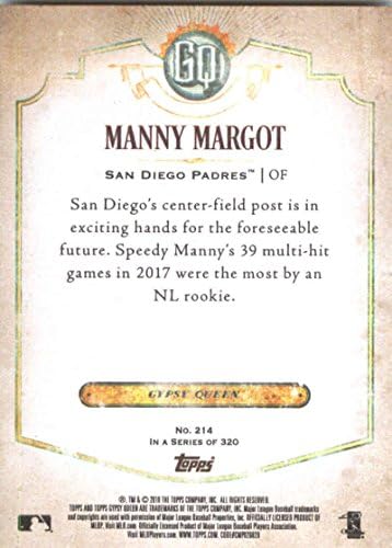 2018 Бейзболна картичка Topps Gypsy Queen #214 Мани Марго Сан Диего Падрес - GOTBASEBALLCARDS