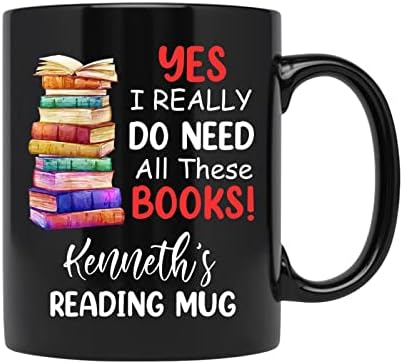 Обичай Да, аз наистина се нуждаят от Всички Тези Чаши за книги с име, Персонални Керамична Чаша за любителите на книги, Чаша за четене, Подарък Чаша за чай с книги за Читателите, Индивидуална Чаша за книги, Черна чаша