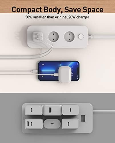 Зарядно устройство SURNEI 35W GaN, Стенно Зарядно с два USB C, Адаптер за Зарядно устройство Type-C с 2 Порта за Зареждане, Блок за Бързо зареждане PD за iPhone 14...