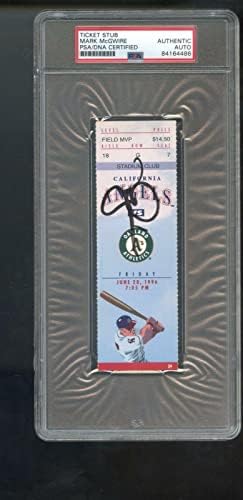1996 Корен на билет Марка Макгвайра С Автограф Autograph Auto PSA / DNA Baseball - Снимки на MLB с автограф
