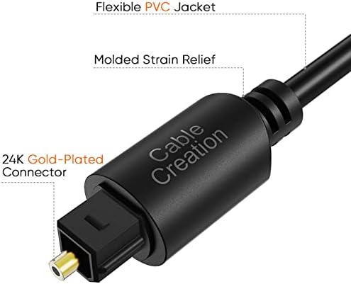 Оптичен аудио кабел CableCreation 6 Фута + USB Адаптер C до DP 4K при 60 Hz