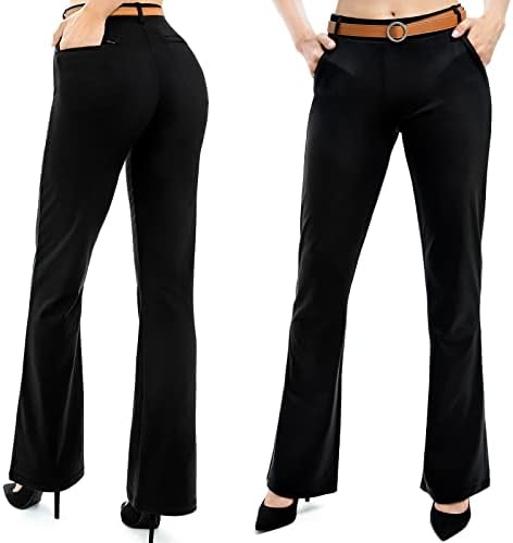 модни Дамски Панталони за йога с 4 джоба, Черни Работни Панталони в бизнес стил, Ежедневни Еластични Панталони с Дълбоко деколте за жени