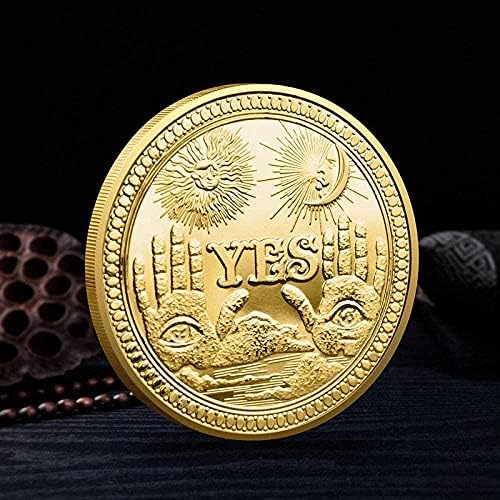 Монета Златна Монета ДА / НЕ Challenge Coin Щастливата Монета Криптовалюта 2021 са подбрани Монета Ограничена серия с Защитно покритие