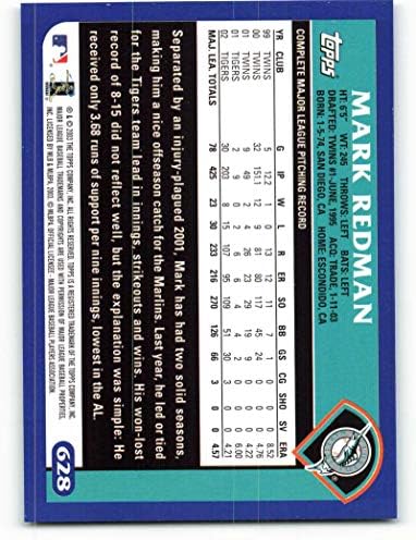 2003 Topps 628 Марк Redman, Ню Йорк-Бейзбол екип Флорида Марлинз
