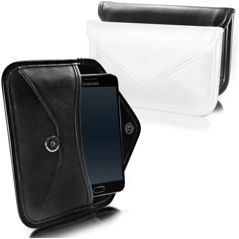 Калъф BoxWave, който е съвместим с Samsung Galaxy A8 (2018 Г.) (Case by BoxWave) - Луксозни Кожена чанта-месинджър, дизайн своята практика-плик от изкуствена кожа за Samsung Galaxy A8 (2018) - цвят на слонова кост,