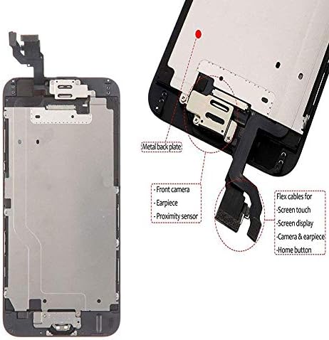 passionTR Черен за iPhone 6 Плюс Подмяна на 5,5-инчов LCD екран с Бутон Home Предна Камера Ушния Високоговорител Сензор за близост Полнокадровый дигитайзер Дисплей в събирането на набор от инструменти за ремонт