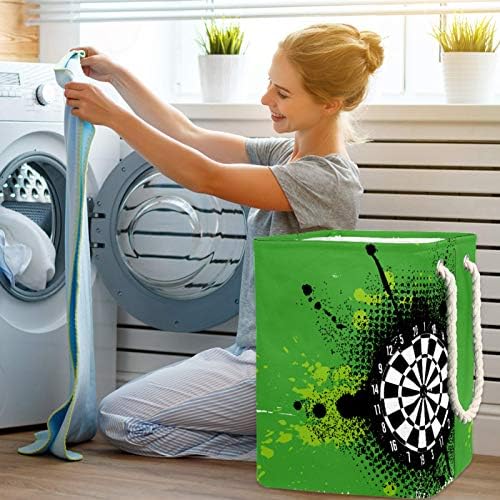 Кошница за дрехи MAPOLO Зелена Дъска за игра на Дартс Сгъваема Кошница за съхранение на бельо с Дръжки Подвижни Скоби Добре Притежаващи устойчиви на вода за Организиране на дрехи Играчки в пералнята Спалнята