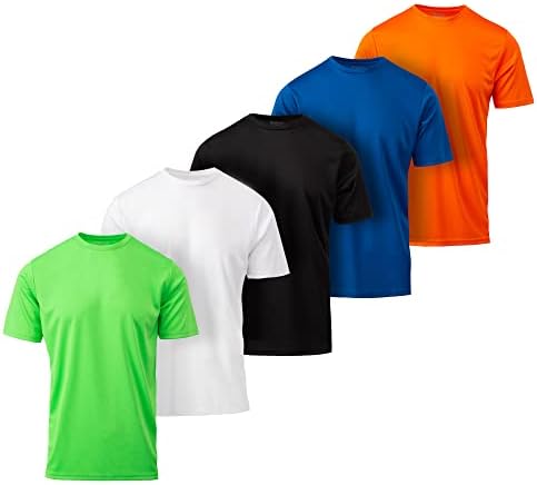 Тениска за активна почивка за момчетата - Быстросохнущий Спортен топ За тренировки с кръгло деколте и къс ръкав, 5 опаковки
