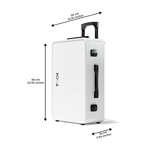 Пътна чанта за преносими конзоли POGA LUX PlayStation 5 Premium, с вкл. Количка и 24-инчов слот монитор на AOC - Бял