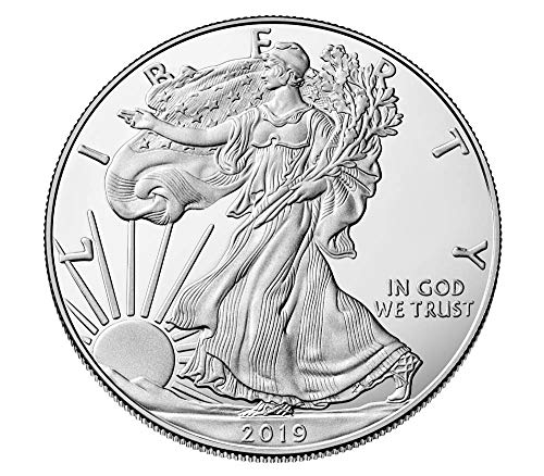 2019 - Американски Сребърен Орел . 999 проба Сребро с Нашия сертификат за автентичност Долар, не циркулиращата в Монетния двор на САЩ
