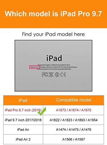 Калъф за iPad 9.7 2018 Калъф за iPad 6-то поколение / 2017 калъф за iPad 5-то поколение, монтиране Лесен smart-калъф с мека заден панел от TPU за iPad 9.7 2018/2017 [Автоматичен режим на заспиване / събуждане] - Черен