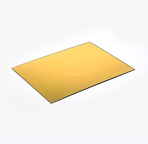 Комплект от 2 Златни Огледални листа, 1/12 Огледално акрилно лист от люцитового плексиглас (застроена площ 11,875 x 11,875)