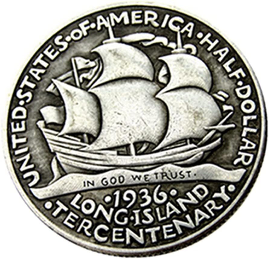 Възпоменателна Монета в Полдоллара САЩ 1936 Година на Дълга в Чуждестранна Репродукции, сребърно покритие