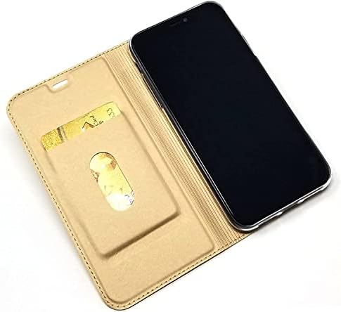 Калъф MAALYA за iPhone 13/13 Mini/Pro 13/13 Pro Max, Флип калъф, ръчно изработени от изкуствена кожа с магнитна закопчалка и поставката за карти (Цвят: златен размер: 13 Pro 6,1 )