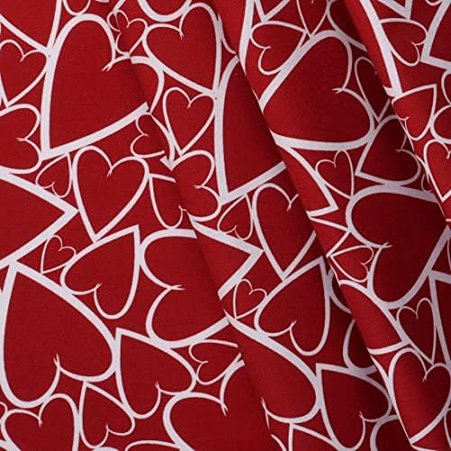 Mook Fabrics Памучни сърца-валентинки, червени, 15 ярда