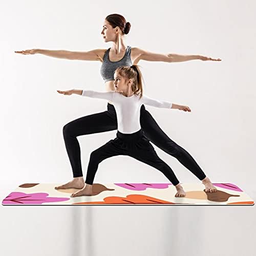 Siebzeh Цветна подложка за йога с шарките на кленов листа и жълъди Премиум-клас, в екологично Чист Гумена подложка за здраве и фитнес, нескользящий мат за всички видове упражнения, йога и пилатес (72 x 24x 6 мм)