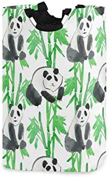 ALAZA Panda с Бамбук една Голяма Торба за дрехи, Сгъваема, с Дръжка, Водоустойчив Здрава Дрехи, Кръгла Кофа за Пране, Организиране на Мръсни Кошници за Дома, за Банята, Общежития, Колеж