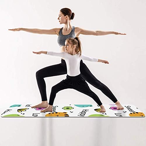 Дебел нескользящий килимче за йога Unicey за физически упражнения и Фитнес, 1/4 с шарките на Зайци и Тигри за практикуване на Йога, Пилатес и фитнес на пода (61x183 см)