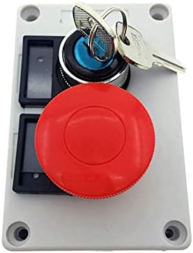 Бутон станция AKDE, 660 10 А, 2-Позиционен Превключвател Миг за включване/Изключване, Заключване с ключ 40 мм, Червена Грибовидная на Кутията