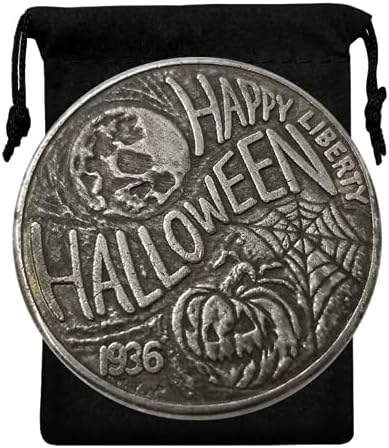 Kocreat Копие на американската монети Hobo 1936 г. - Хелоуин Тиква и Бул сребърно покритие Копие на Сувенирни Монети Morgan Dollar Challenge Coin Щастливата Монета