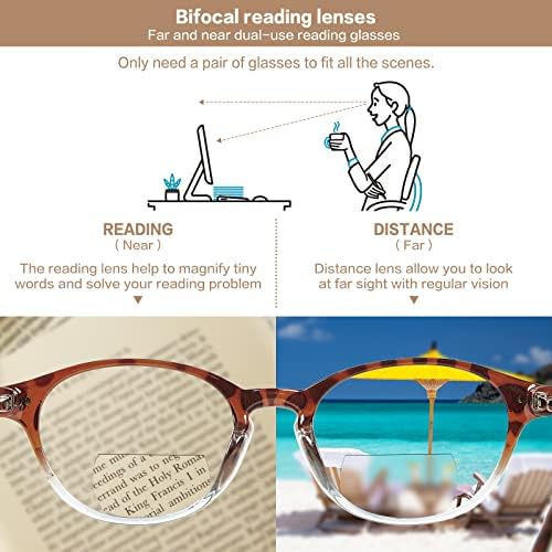 LKEYE Бифокални Очила За Четене Дамски Дизайнерски Кръгли Сини Светлинни Блокер Компютърни Ридеры Модерни Стилни Дамски Сладки Очила