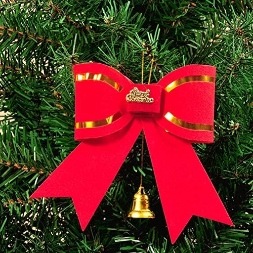 AB BOOFAN 4 бр. Коледа с Лък Мини-Камбана, Декорация във формата на Венец, Празници (Червени) Спомени за Партита